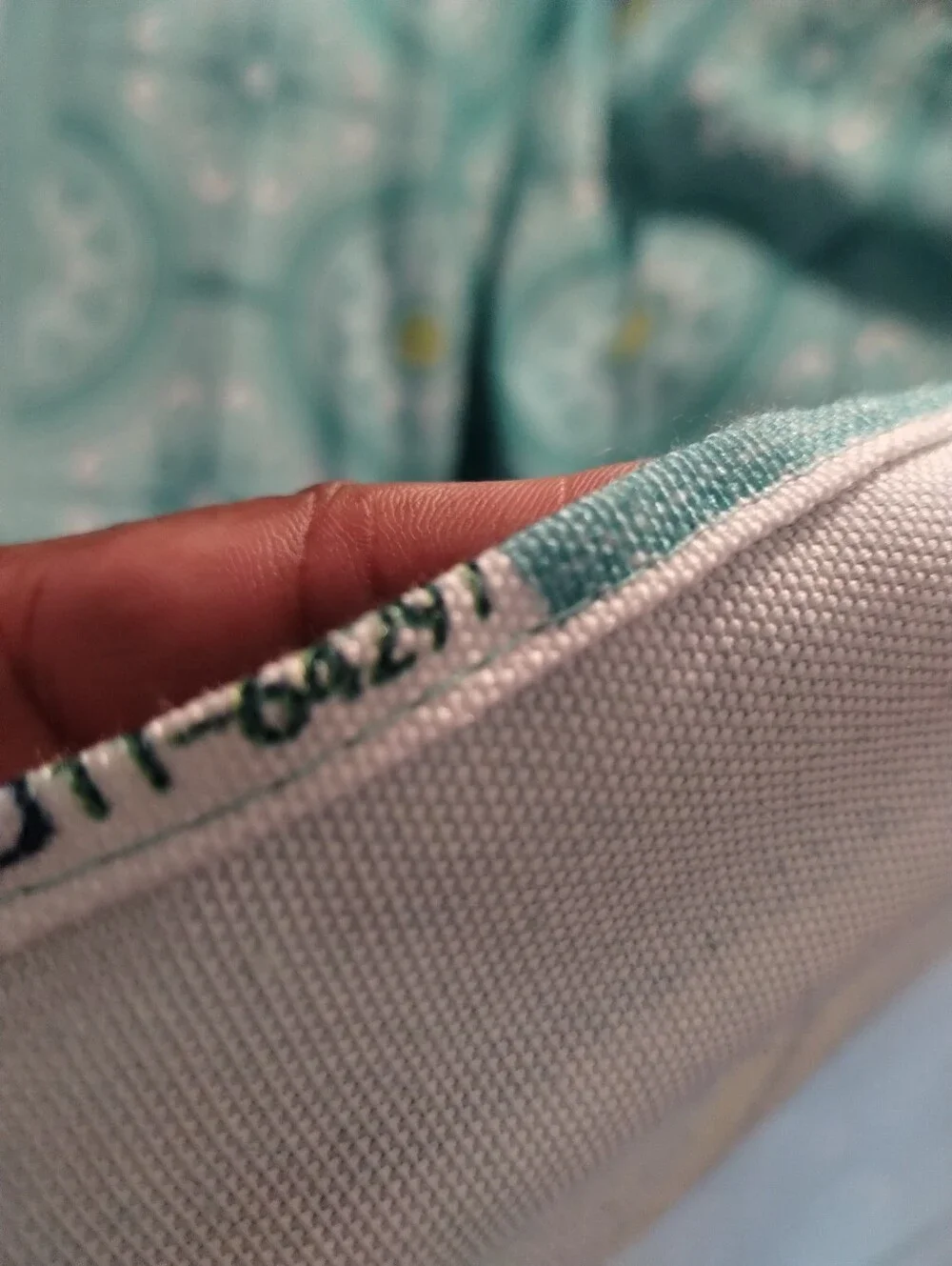 Bobby Flay Green Geometric Tablecloth Sz 58 By 76